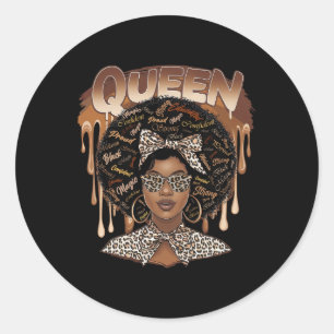 African American For Educated Strong Black Woman Q Classic Round Sticker