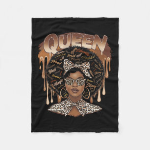 African American For Educated Strong Black Woman Q Fleece Blanket