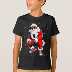 African American Funny Christmas Outfit Afro Santa T-Shirt