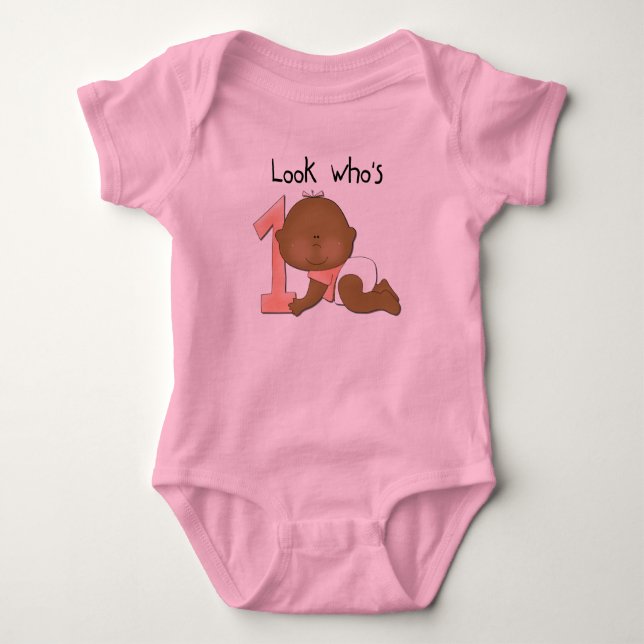 African American Girl 1st Birthday Tshirts (Front)