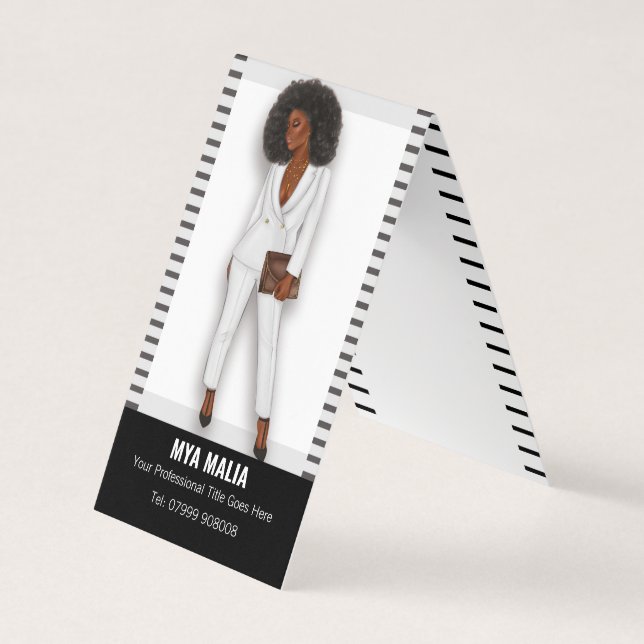 African American Girl Boss Business Card (Front)