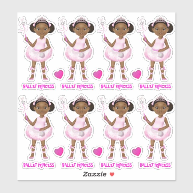 African American Girl Fairy Princess Ballerina (Sheet)