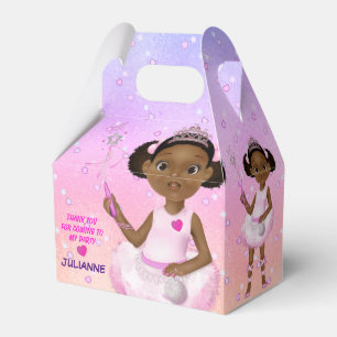 African American Girl Fairy Princess Ballerina Favour Box