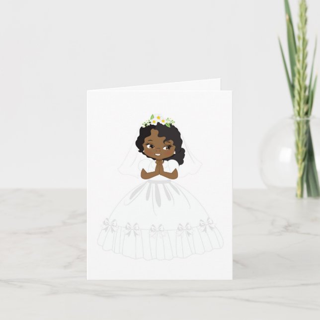 African-American Girl First Holy Communion Card (Front)