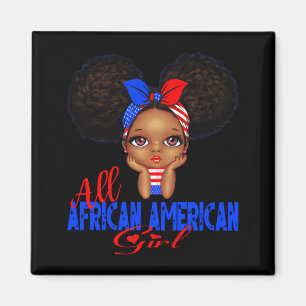 African american girl funny independence 4th of magnet