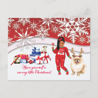 African American Girl Holiday Card