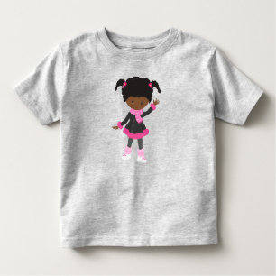 African American Girl, Ice Skating Girl, Cute Girl Toddler T-Shirt