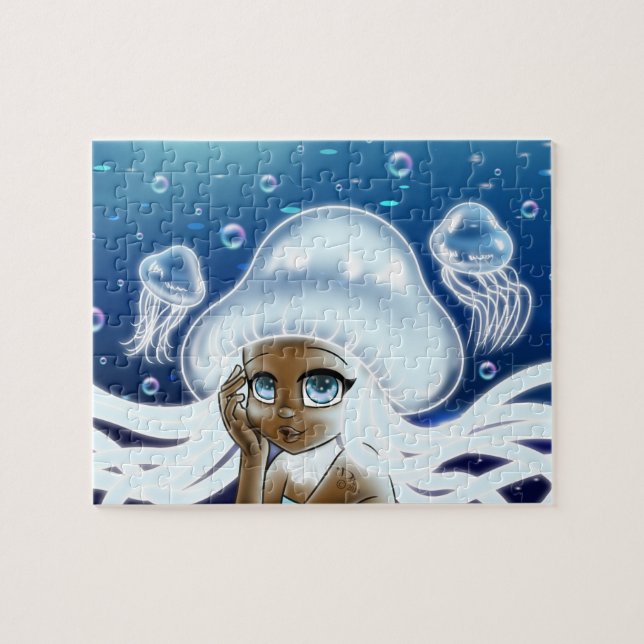 African American Girl Jellyfish Jigsaw Puzzle (Horizontal)