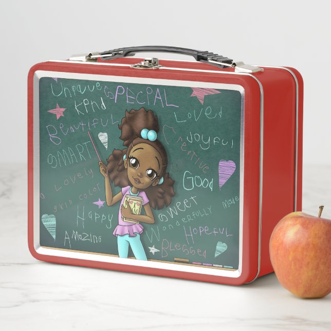 African American Girl Metal Lunch Box (In Situ)