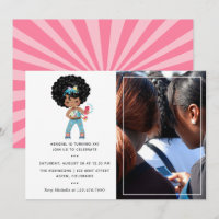 African American Girl Photo Booth Selfie Birthday