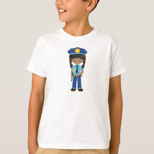 African American Girl, Police Girl, Police Officer T-Shirt