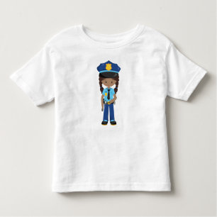 African American Girl, Police Girl, Police Officer Toddler T-Shirt
