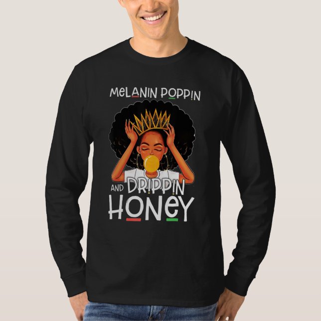 African American Girl Proud Of Black History Melan T-Shirt (Front)