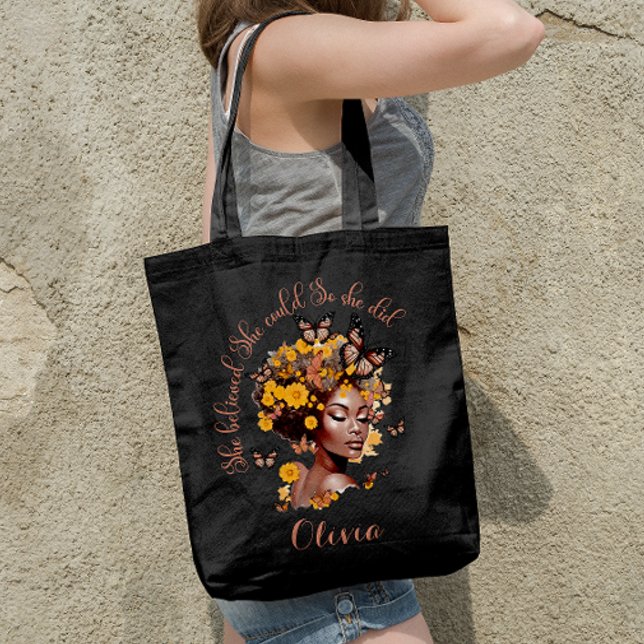 African American girl She believed She could Tote Bag (Creator Uploaded)