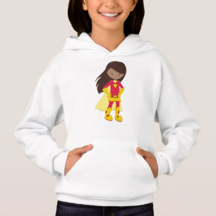 African American Girl, Superhero Girl, Red Costume