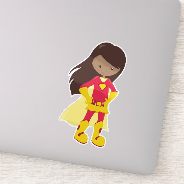 African American Girl, Superhero Girl, Red Costume (Detail)