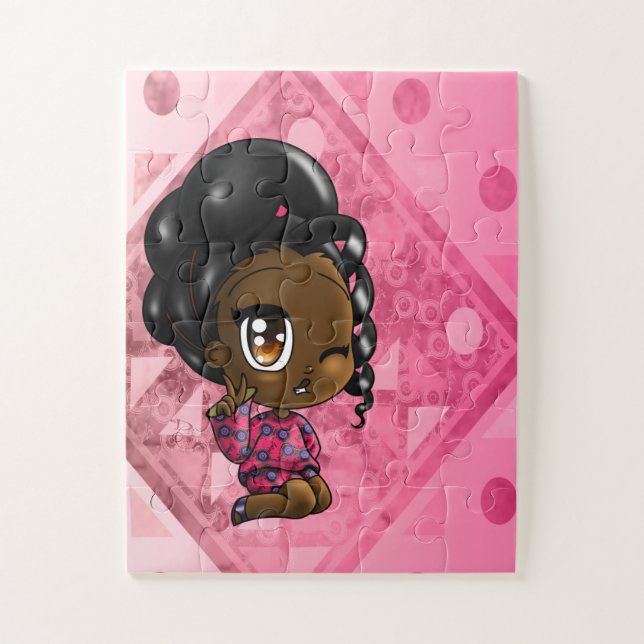 African American Girl with Afro Puffs Jigsaw Puzzle (Vertical)