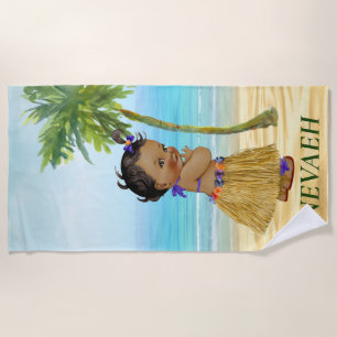 African American Girl's Beach Towel