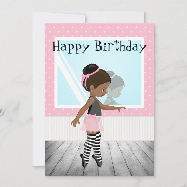 African American Girl's Birthday Card (Front)