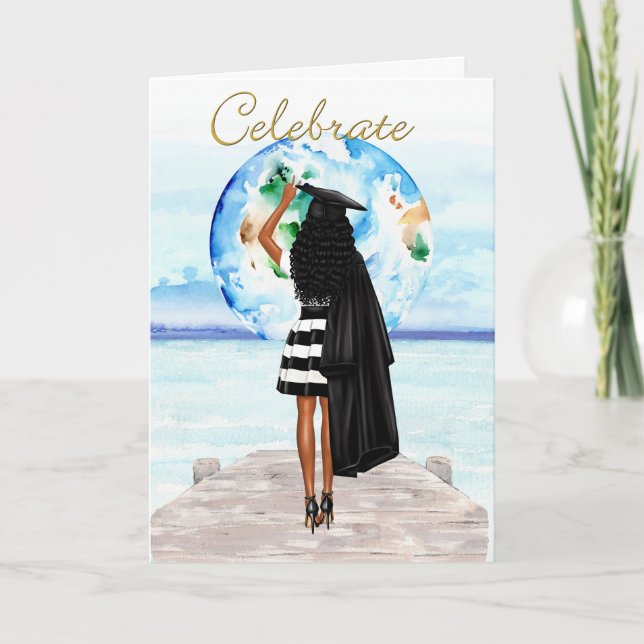 African American Girl's Graduation Card (Front)