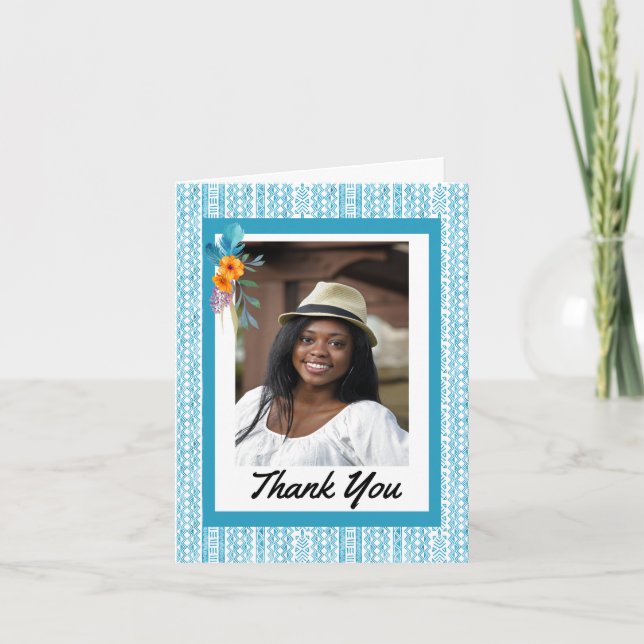 African American Graduation Folded Thank You Card (Front)