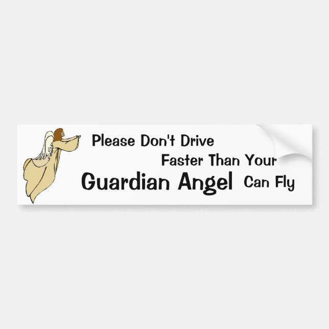 African American Guardian Angel Bumper Sticker (Front)