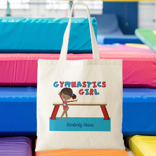 African American Gymnast Girl Cute Gymnastics Tote Bag