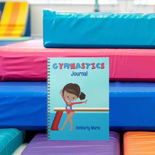 African American Gymnastics Girl Cute Custom Notebook (Creator Uploaded)
