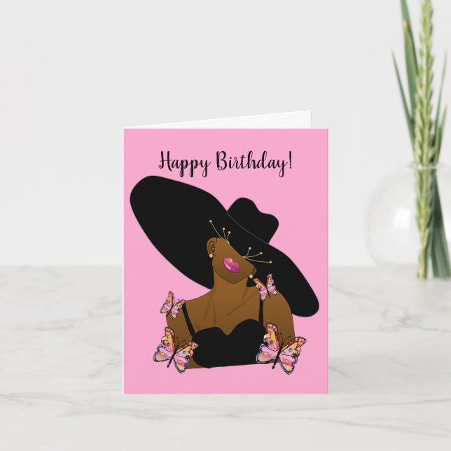 African American Happy Birthday Card (Front)