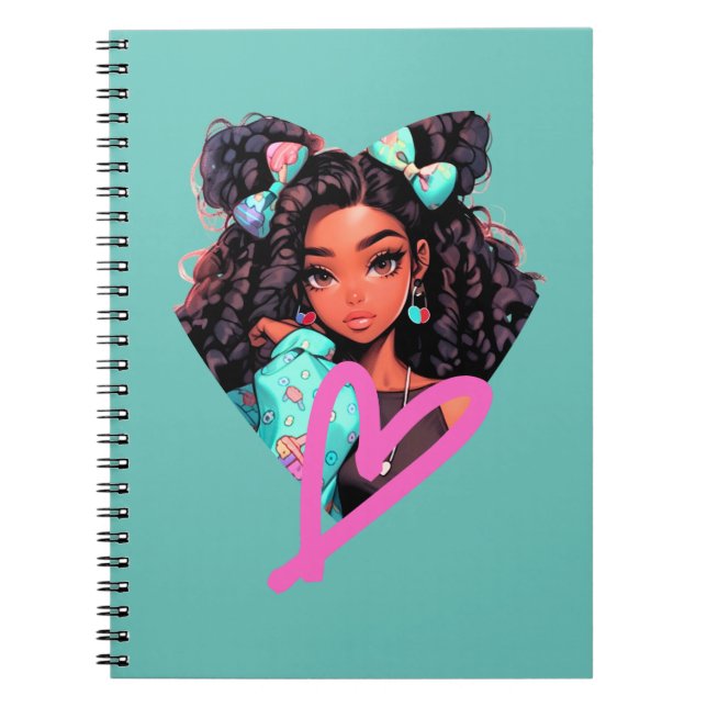 African American Heart Doll Notebook (Front)