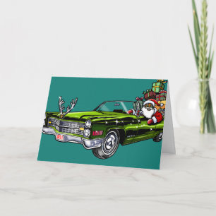 African American Hipster Santa Holiday Card