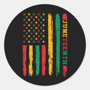 African American History Juneteenth Flag 1865  Classic Round Sticker