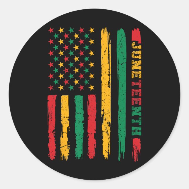 African American History Juneteenth Flag 1865  Classic Round Sticker (Front)
