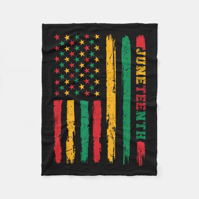 African American History Juneteenth Flag 1865  Fleece Blanket (Front)
