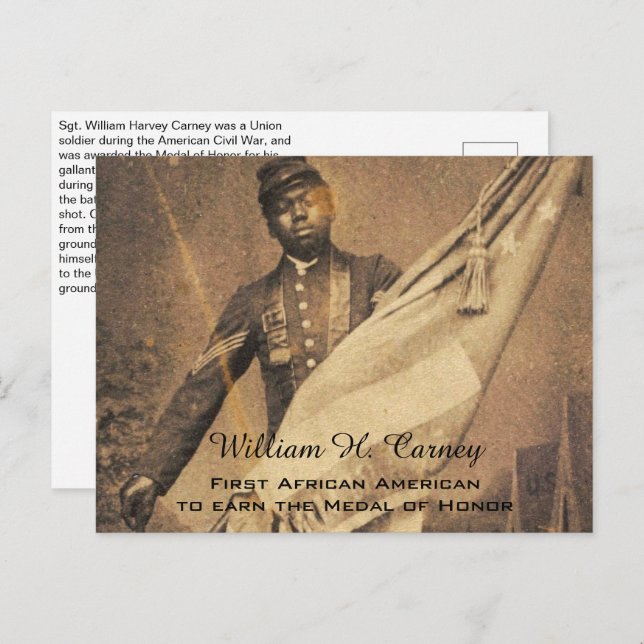 African American History William Carney Postcard (Front/Back)