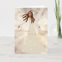 African American Holiday Christmas Angel Card