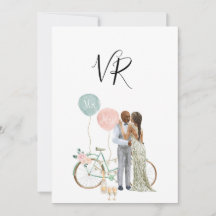 African American Illustrated Couple Save The Date