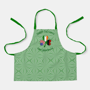 African American Irish Shamrock Flag Personalised  Apron