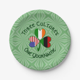 African American Irish Shamrock Flag Personalised  Paper Plate