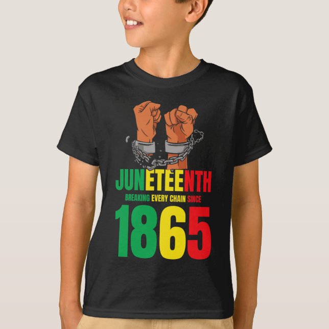 African American Juneteenth Breaking Every Chain S T-Shirt (Front)