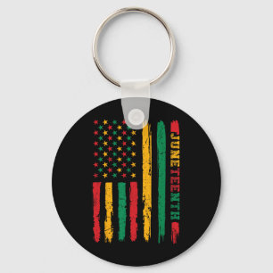 African American Juneteenth Flag 1865 Freedom Day Key Ring