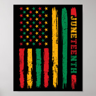 African American Juneteenth Flag 1865 Freedom Day  Poster