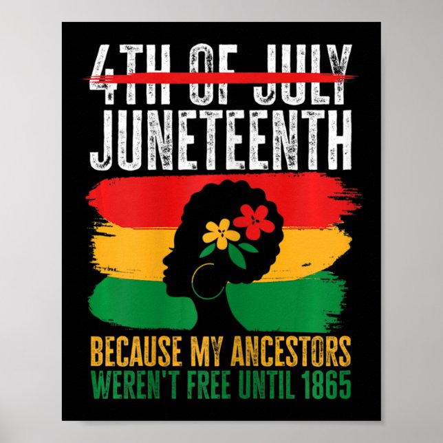 African American Juneteenth Is My Independence Day Poster (Front)