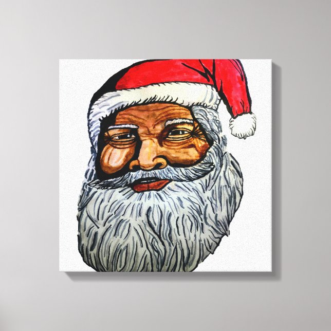 AFRICAN AMERICAN KRIS KRINGLE  CANVAS PRINT (Front)