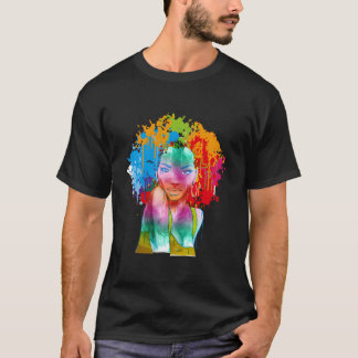 African American Lady Afro Painting T-Shirt