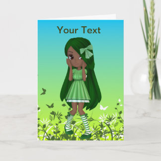 African American Lady Lime Greeting Card