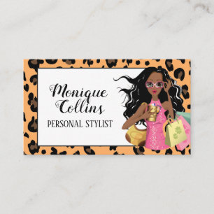 African American Leopard Print Business Card