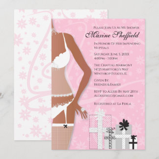 African American Lingerie Bridal Shower Invitation