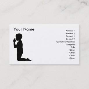 African American little boy saying prayers Business Card