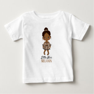 African American Little Miss Melanin Girl T-Shirt